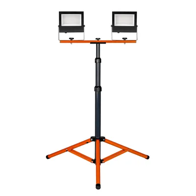 Obrázok produktu pre XUDO Set 2x LED stavebný reflektor 2x50W 10000lm 4500K IP65 so statívom, pracovné svetlo stavenisková lampa dielenský reflektor, dvojitý halogén LED