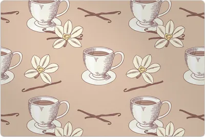 Produktbild von Küchenmatte 140x210 cm Vinylmatte Bodenmatte Dekoration - Vanilleblüte und bohne
