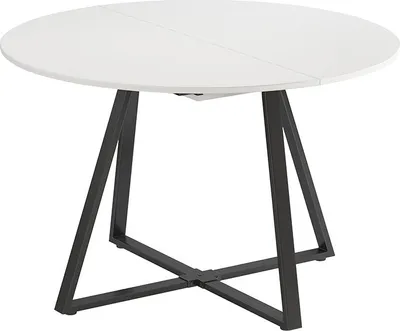 Produktbild von Esstisch Vicco Loyd Weiß/Schwarz 120 x 120 cm ausziehbar, Model 56515