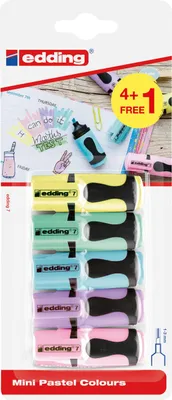 Image de edding 7 Mini surligneurs de texte assortis (blister de 5)