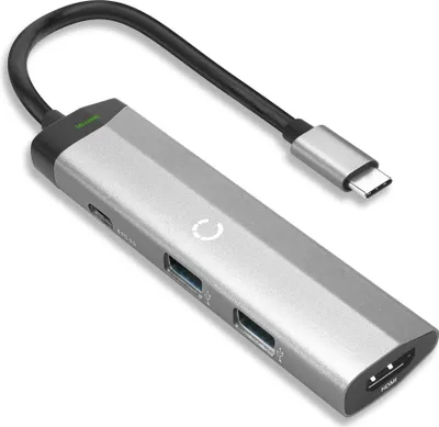 Image de CELLONIC - Hub USB-C 4 Ports : 1x 4K HDMI, 1x USB-C Power Delivery et 2x USB-A 3.0 pour Ordinateur Portable Smartphone et Tablette - ajout Appareils USB et Adaptateur Vidéo TV vers PC