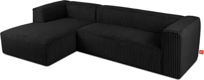 Produktbild von KONSIMO Modernes Ecksofa Links "FEROX", schwarz, Kord-Stoff,  MODERN, 305x73x175cm