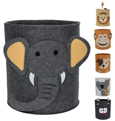 Produktbild von Spielzeugkorb für Kinder - Aufbewahrungskorb fürs Kinderzimmer - Wäschekorb fürs Kinderzimmer - Spielzeugkiste (Elefant)