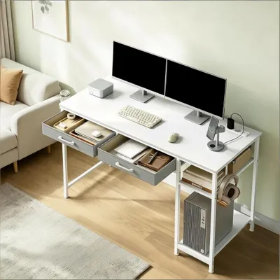Produktbild von Moderner Computer Schreibtisch,Spieltisch mit Stoffschubladen,Studientisch,Umkleidetisch(nur mit Computer Schreibtisch)