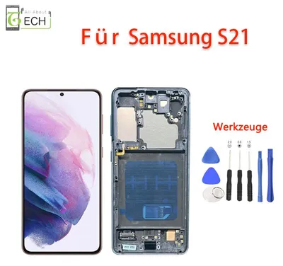 Produktbild von Für Samsung Galaxy S21 G991B LCD Display (OLED) Touchscreen Rahmen Schwarz