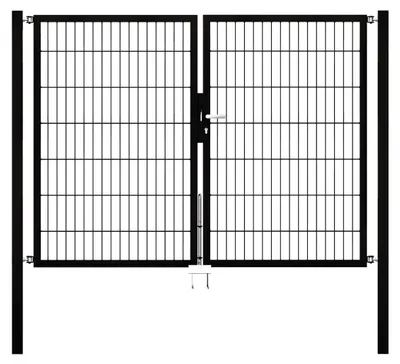 Image de Alberts 626730 Porte double Flexo avec accessoires, noire, largeur 200 cm, hauteur 140 cm