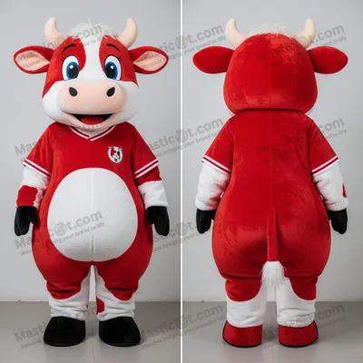 Produktbild von Karmesinrote MASTICOT Samt-Jersey-Kuh-Maskottchen