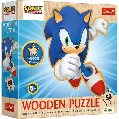 Produktbild von Trefl Trefl 50 Wooden Contour Puzzle - Happy Sonic / SEGA Sonic The Hedgehog_FSC Mix 70%