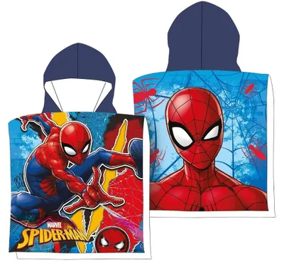 Productafbeelding van Marvel Spiderman Kinderponcho Blauw 55 x 110 cm