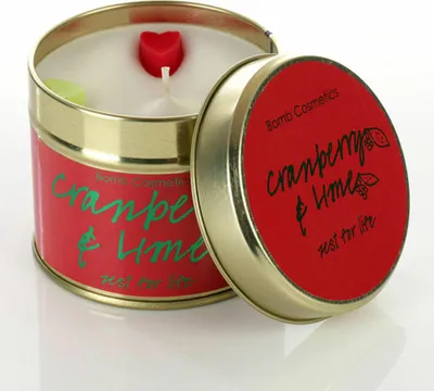 Immagine prodotto di Bomb Cosmetics candela profumata in latta Cranberry & Lime, candela in latta, rosso, PCRALIM04