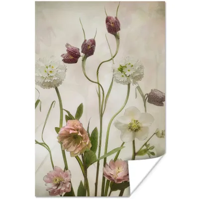 Produktbild von MuchoWow® Poster Blumen - Frühling - Garten - Stilleben 60x90 cm - Wanddekoration
