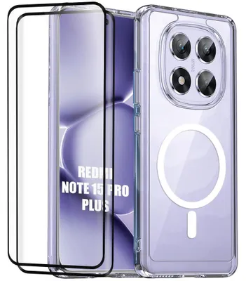 Image de Coque Magnétique + 2 Verres Trempés pour Xiaomi Redmi Note 15 Pro Plus 5G, Antichoc Anti-Rayures