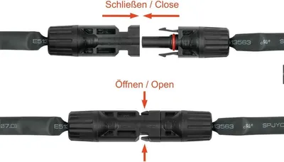 Produktbild von kabelmeister Solar-Fensterdurchführung MC4 schwarz 30cm