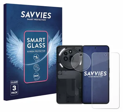 A product box and screen protectors for a smartphone.
