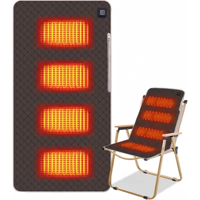 Produktbild von Tragbares USB-beheiztes Sitzkissen, 3 Temperaturreglern, Elektrisches Heizkissen, Geeignet für Campingstühle, Stadien und Outdoor-Aktivitäten, 45x90cm