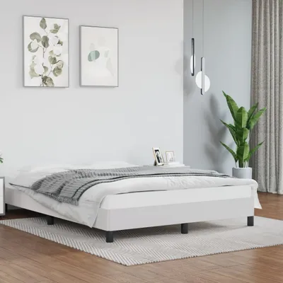 Produktbild von The Living Store Bettgestell Weiß 140x200 cm Kunstleder