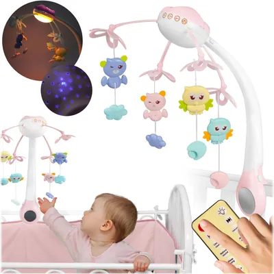 Immagine prodotto di Giostra per culla con proiettore RK-813 rosa