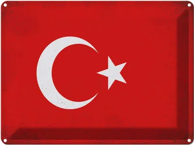 Produktbild von vianmo Blechschild 30x40 cm Türkei Turkey Flagge Fahne Wappen