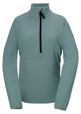 Productafbeelding van 2117 OF SWEDEN Trollebo dames fleece trui met halve rits, kleur: groen, maat: S