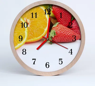 Produktbild von Holzuhr 30fi cm wanduhr - Obst Küche