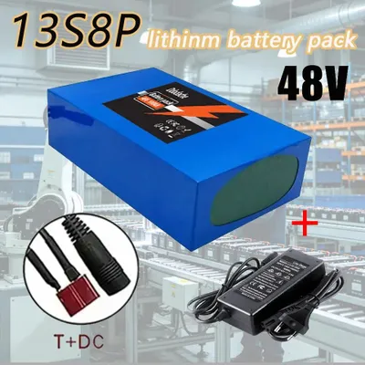 Produktbild von Akku E-Bike - Lithium-Ionen Akku 48V 100Ah 13S8P - 1000W - 50A BMS integriert - für E-Bike und Roller - T-DC Ladegerät