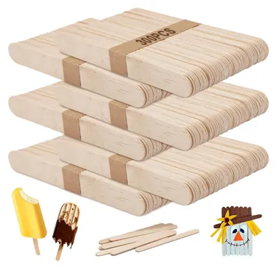 Bastelholzstäbchen 300 Stück, 15 cm, natur