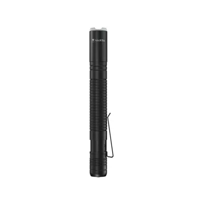 Zdjęcie produktu dla Latarka Varta LED Aluminium F10 Pro (w zestawie 2 baterie AAA o długiej żywotności do codziennego użytku, 150 lumenów, wstrząsoodporna, 3 lata gwarancji) czarna do domu, na kemping, na zewnątrz.