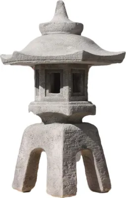 Produktbild von Steinfiguren Horn Laterne Yukimi, das Material besteht aus Steinguss, Witterungsbeständig Frostfest und Neu, 80 cm Höhe, 55cm Tiefe, 55cm Breite, ca 69 kg, JA-034