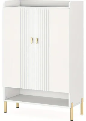 Immagine prodotto di Armadio per scarpe - Porta scarpe - Mobile contenitore - Mobile per l'ingresso - Torre per scarpe - Bianco - 6 ripiani regolabili