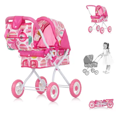 Immagine prodotto di Chipolino carrozzina per bambole Emily bag, capottina parasole regolabile, pieghevole rosa rosa