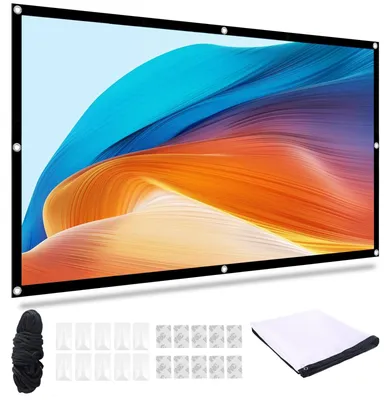 Immagine prodotto di Solidchoice - Schermo di proiezione portatile da 152 cm (60 pollici) per interni ed esterni