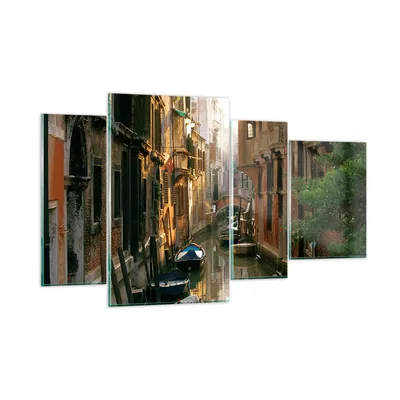 Produktbild von Bilder auf glas - Venedig Brücke Wasser Haus - 120x70cm - Glasbilder - Wandbilder - Kunstdruck - zum Aufhängen bereit - Wanddekoration aus Glas - Glas Bilder - Wandbild auf Glas - GDL120x70-2532