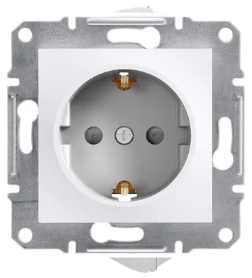 Produktbild von Schneider Electric Asfora Socket Outlet – 1 Gang – Grounded – White