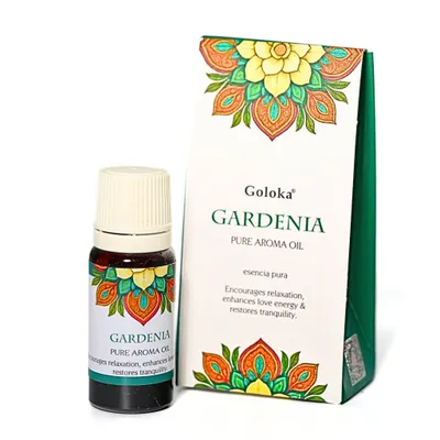 Produktbild von Goloka Duftöl - Indische Naturdüfte für Aromatherapie, Raumduft, Diffusor, Duftlampe (10ml), Gardenia