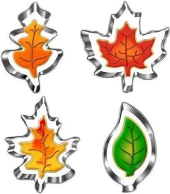 Image de set de 4 emporte-pièces Feuilles d'automne - Idéal pour la pâtisserie