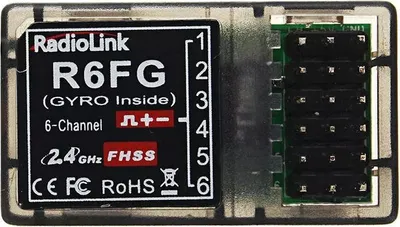 Obrázek produktu pro RadioLink R6FG 2.4G 6CH FHSS přijímač Rádiový vysílač Gyro integrant pro RC4GS RC3S RC4G T8FB, jak je zobrazeno