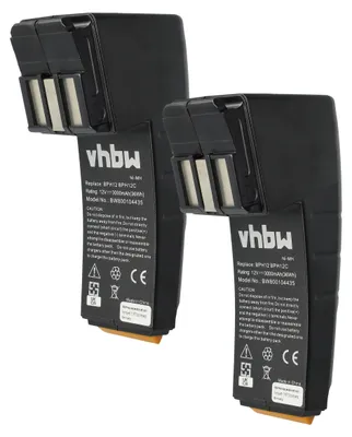 Produktbild von vhbw 2x Akku kompatibel mit Festo Festool CDD12FX, CDD12ESC, CDD12ES, CDD12E, CDD12, CCD12v, CCD12MH, CDD12MH Werkzeug (3000 mAh, NiMH, 12 V)