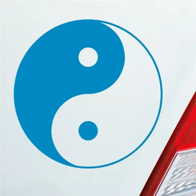 Produktbild von Auto Aufkleber Yin und Yang Symbol KFZ 10x10 cm Hellblau Sticker Heckscheibenaufkleber