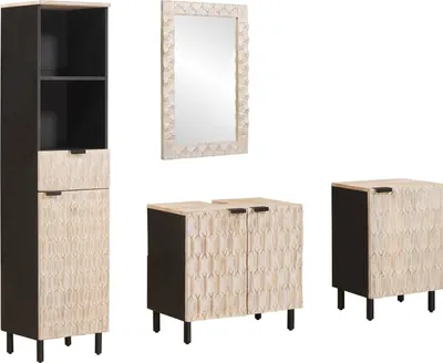 Image de Ensembles de salle de bain 4 pcs Finition Lavage Blanc