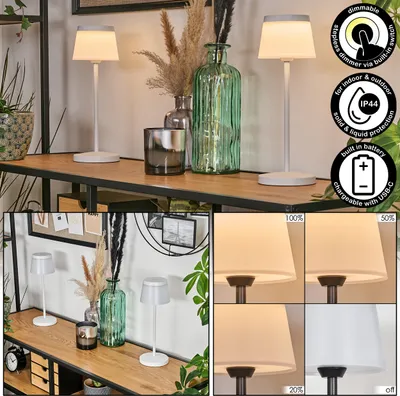 Produktbild von Spinea dimmbare Tischlampe aus Metall/Kunststoff in Weiß