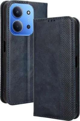 Produktbild von Xiaomi Redmi 15C Hülle - Coverup Vintage Style Klapphülle - Blau
