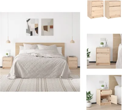 Obrázek produktu pro vidaXL Noční stolky 2 ks 40x31x50 cm z borovicového masivu - Noční stolky