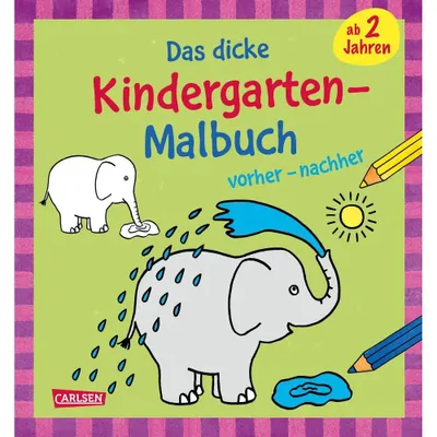 Obrázok produktu pre Ausmalbilder für Kita-Kinder: Das dicke Kindergarten-Malbuch: vorher und nachher
