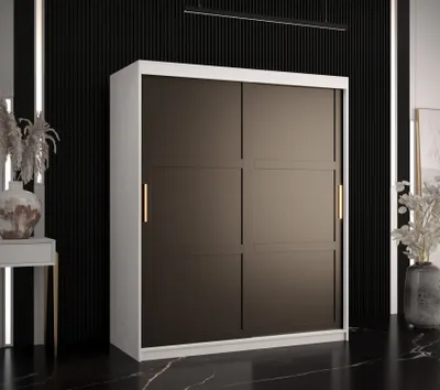 Produktbild von Kleiderschrank RAISA 1 – Breite 150 cm, weiß / schwarz