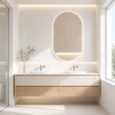 Immagine prodotto di Specchio da bagno LED ovale, 50x80 cm, con illuminazione, specchio da parete dimmerabile, specchio da bagno antiappannamento, interruttore touch, 3 tonalità di luce