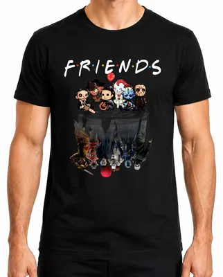 Immagine prodotto di Maglietta da uomo FRIENDS Horror Icons Pennywise Michael Jason Freddy Pinhead, nero, L