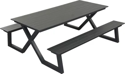 Produktbild von Inko Cebu Sitzgruppe Tisch mit 2 Bänken Alu Picknickbank 200x174x75 cm 2 Farben zur Wahl