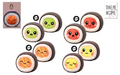 Produktbild von Take Me Home – Niedliches Sushi-Kuscheltier, XL, 60 x 35 x 60 cm, 4 verschiedene Ausführungen