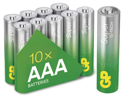 Alkalická baterie GP Super AAA (LR03), 10 ks