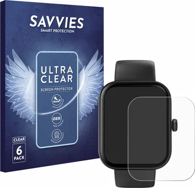 Produktbild von 6x Für Hama Fit Watch 5000 Schutzfolie Savvies Displayschutz Display Schutz Folie Klar Transparent